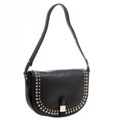 Pre Owned Mulberry Black Leather Studded Tessie Crossbody Bag