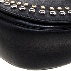 Pre Owned Mulberry Black Leather Studded Tessie Crossbody Bag