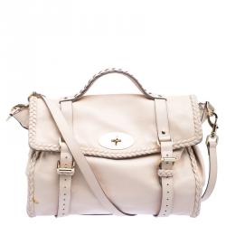 Mulberry Beige Leather Oversized Alexa Satchel