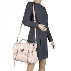 Mulberry Beige Leather Oversized Alexa Satchel