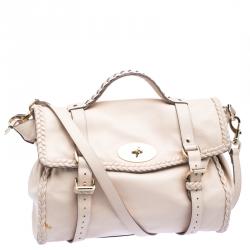 Mulberry Beige Leather Oversized Alexa Satchel