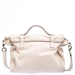 Mulberry Beige Leather Oversized Alexa Satchel
