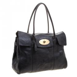 Pre Owned Mulberry Black Leather Bayswater Satchel