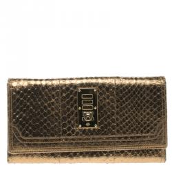 Mulberry Bronze Python Embossed Continental Wallet