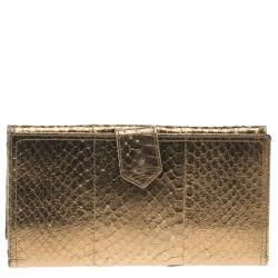 Mulberry Bronze Python Embossed Continental Wallet