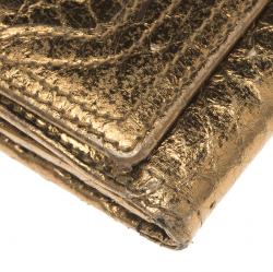 Mulberry Bronze Python Embossed Continental Wallet