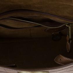 Pre Owned Mulberry Brown Embossed Leather East West Bayswater