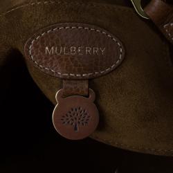 Pre Owned Mulberry Brown Embossed Leather East West Bayswater