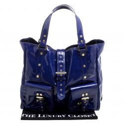 Mulberry Blue Patent Leather Roxanne Tote