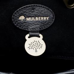 Pre Owned Mulberry Black Croc Embossed Leather Bayswater Satchel