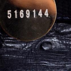 Pre Owned Mulberry Navy Blue Ostrich Leather Bayswater Satchel