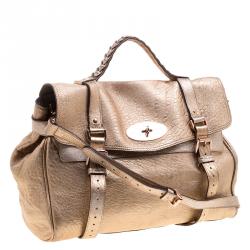 Mulberry Gold Leather Oversized Alexa Satchel