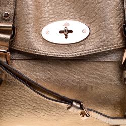 Mulberry Gold Leather Oversized Alexa Satchel