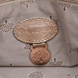 Mulberry Gold Leather Oversized Alexa Satchel