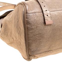 Mulberry Gold Leather Oversized Alexa Satchel