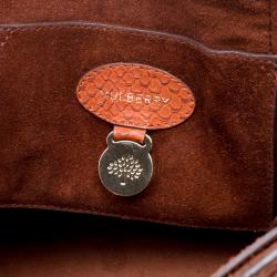 Pre Owned Mulberry Copper Python Embossed Leather Bayswater Satchel