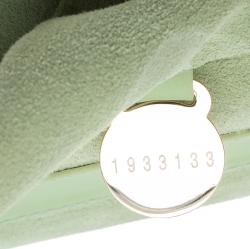 Pre Owned Mulberry Mint Green Leather Cecily Flower Shoulder Bag