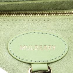 Pre Owned Mulberry Mint Green Leather Cecily Flower Shoulder Bag