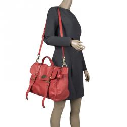 Mulberry Red Leather Oversized Alexa Satchel