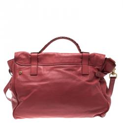Mulberry Red Leather Oversized Alexa Satchel