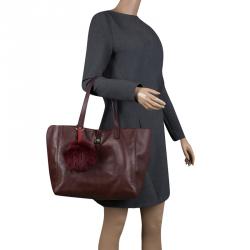 Pre Owned Mulberry Dark Burgundy Leather Tessie Tote