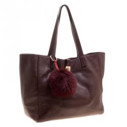 Pre Owned Mulberry Dark Burgundy Leather Tessie Tote