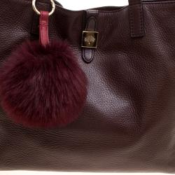 Pre Owned Mulberry Dark Burgundy Leather Tessie Tote