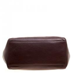 Pre Owned Mulberry Dark Burgundy Leather Tessie Tote