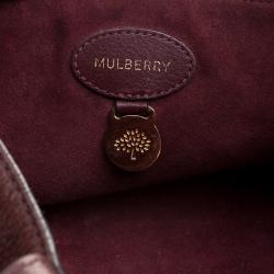 Pre Owned Mulberry Dark Burgundy Leather Tessie Tote