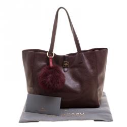 Pre Owned Mulberry Dark Burgundy Leather Tessie Tote