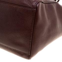 Pre Owned Mulberry Dark Burgundy Leather Tessie Tote