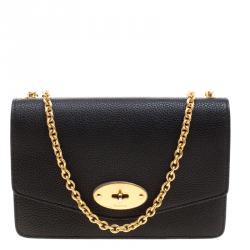 Mulberry Black Leather Darley Chain Clutch