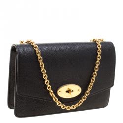 Mulberry Black Leather Darley Chain Clutch