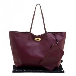 Mulberry Burgundy Nappa Soft Leather Medium Dorset Tote