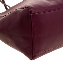 Mulberry Burgundy Nappa Soft Leather Medium Dorset Tote