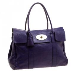 Pre Owned Mulberry Purple Leather Bayswater Satchel