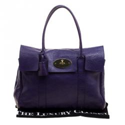 Pre Owned Mulberry Purple Leather Bayswater Satchel