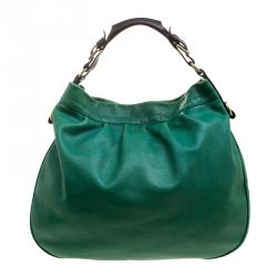 Mulberry Green Pebbled Leather Mitzy Hobo