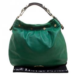 Mulberry Green Pebbled Leather Mitzy Hobo