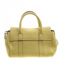 Pre Owned Mulberry Yellow Grain Leather Small Bayswater Satchel