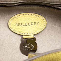Pre Owned Mulberry Yellow Grain Leather Small Bayswater Satchel