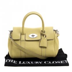 Pre Owned Mulberry Yellow Grain Leather Small Bayswater Satchel