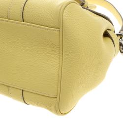 Pre Owned Mulberry Yellow Grain Leather Small Bayswater Satchel