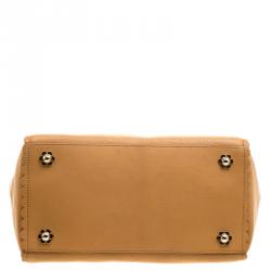 Pre Owned Mulberry Tan Leather Flower Cecily Tote