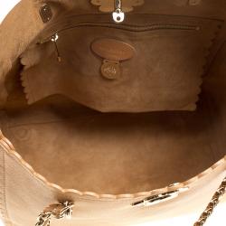 Pre Owned Mulberry Tan Leather Flower Cecily Tote