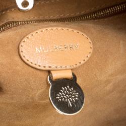 Pre Owned Mulberry Tan Leather Flower Cecily Tote