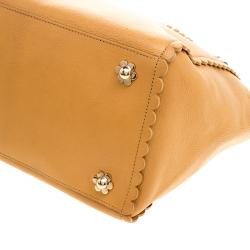 Pre Owned Mulberry Tan Leather Flower Cecily Tote