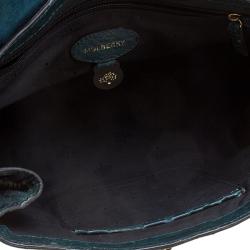 Pre Owned Mulberry Dark Green Silky Snake Print Leather Alexa Satchel