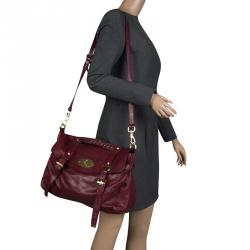 Mulberry Dark Red Leather Oversized Alexa Satchel
