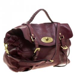 Mulberry Dark Red Leather Oversized Alexa Satchel